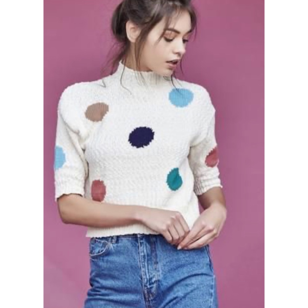 Callahan mock turtleneck polka dot pullover